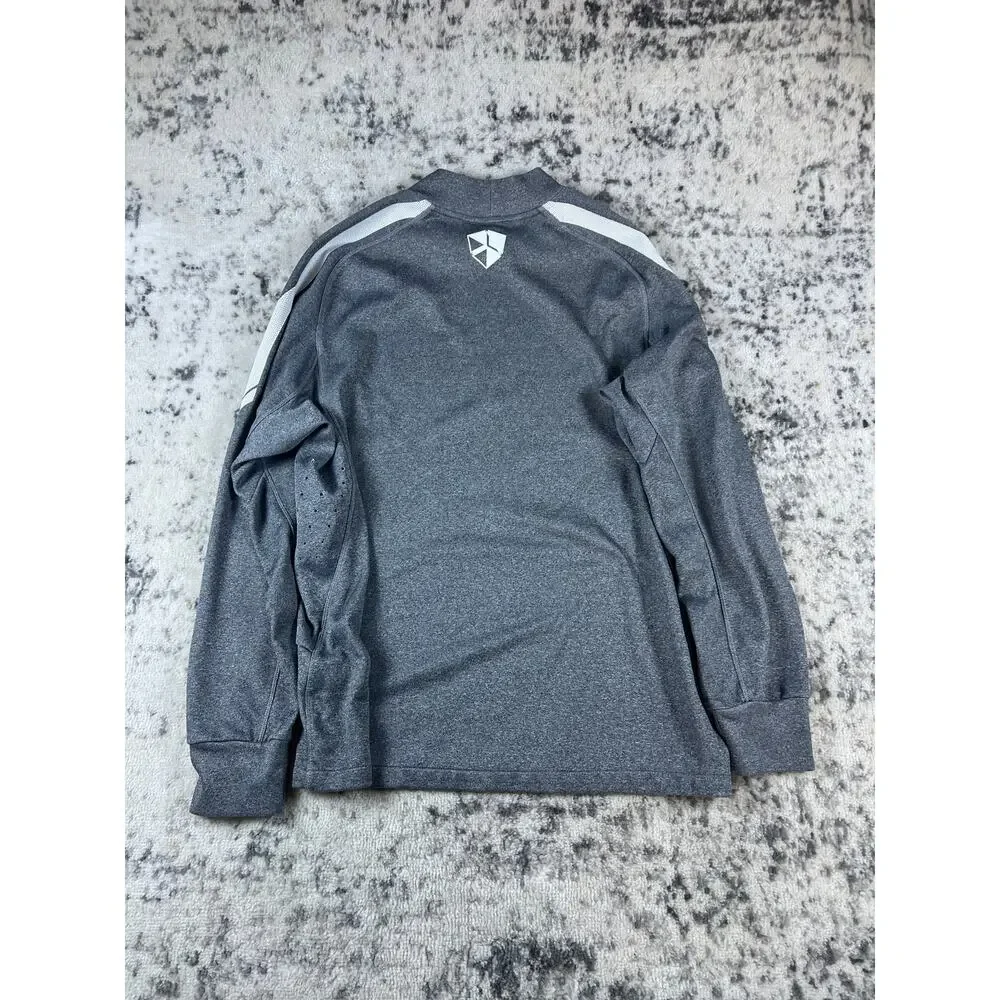 Nike Training Shirt Mens M Gray Mock Neck Dri-FIT Mesh Panel Athleisure Workout
